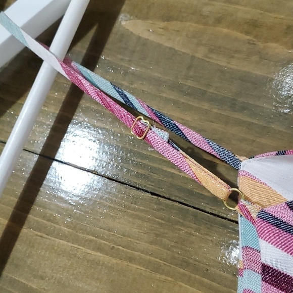 NWT MULTI COLOR STRIPED DRESS ADJUSTABLE STRAPS W POCKETS SIZE MEDIUM - Picture 7 of 12